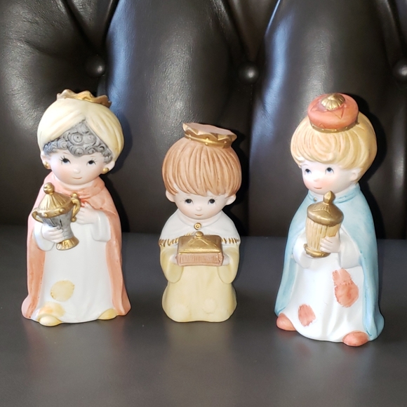 Vintage HOMCO #5609 Three Wise Men Porcelain Set - Picture 1 of 14